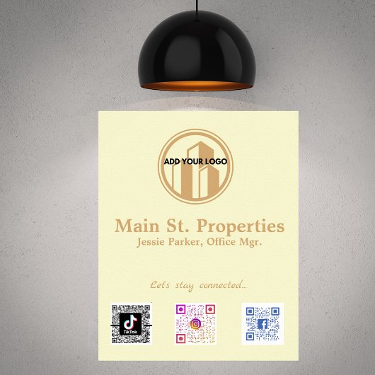 Voeg uw Logo sociale media scancodes toe Poster