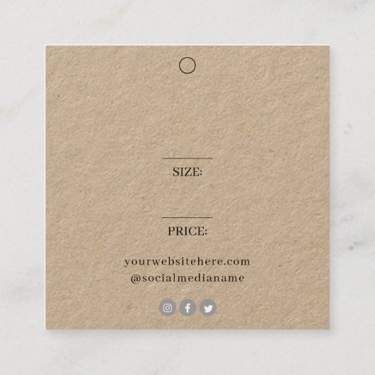 Voeg uw Logo sociale mediacrisis toe, Label prijs (Achterkant)