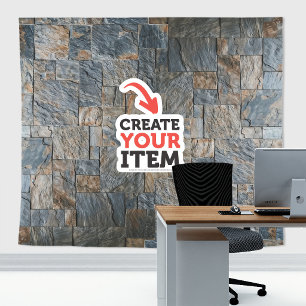 Voeg uw logo Stone Slates Zoom Achtergrond Grijs R Wandkleed