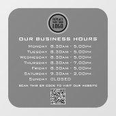 Voeg uw logo tekst QR-code bedrijfsopeningstijden  Raamsticker (Vel)