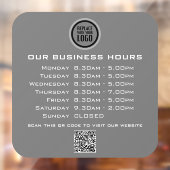 Voeg uw logo tekst QR-code bedrijfsopeningstijden  Raamsticker (Vel 2)