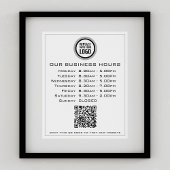 Voeg uw logo-tekst QR-code openingstijden toe Poster