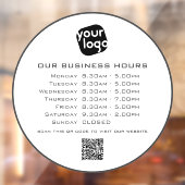 Voeg uw logo-tekst QR-code openingstijden toe Raamsticker (Vel 2)