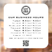 Voeg uw logo tekst QR-code openingsuren bedrijf to Raamsticker (Vel 2)