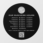 Voeg uw logo tekst QR-code openingsuren bedrijf to Raamsticker (Vel)