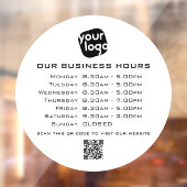 Voeg uw logo tekst QR-code openingsuren bedrijf to Raamsticker (Vel 2)