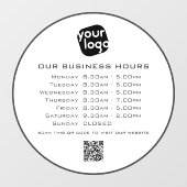 Voeg uw logo tekst QR-code openingsuren bedrijf to Raamsticker (Vel)