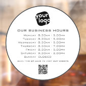 Voeg uw logo tekst QR-code openingsuren bedrijf to Raamsticker (Vel 2)