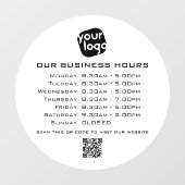 Voeg uw logo tekst QR-code openingsuren toe Raamsticker (Vel)