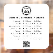 Voeg uw logo tekst QR-code openingsuren toe voor b Raamsticker (Vel 2)