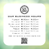 Voeg uw logo tekst QR-code openingsuren toe voor b Raamsticker (Vel 3)