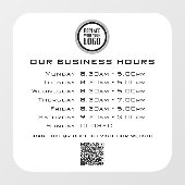 Voeg uw logo tekst QR-code openingsuren toe voor b Raamsticker (Vel)