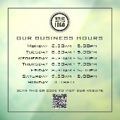 Voeg uw logo-tekst QR-code openingsuren toe voor b Raamsticker (Vel 3)