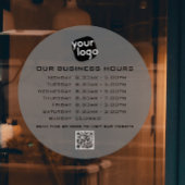 Voeg uw logo-tekst QR-code openingsuren toe voor u Raamsticker