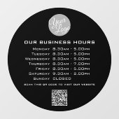 Voeg uw logo-tekst QR-code openingsuren voor bedri Raamsticker (Vel)