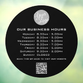 Voeg uw logo-tekst QR-code openingsuren voor bedri Raamsticker (Vel 3)