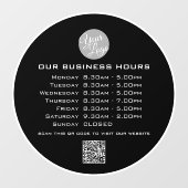 Voeg uw logo-tekst QR-code openingsuren voor bedri Raamsticker (Vel)