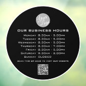 Voeg uw logo-tekst QR-code openingsuren voor bedri Raamsticker (Vel 3)