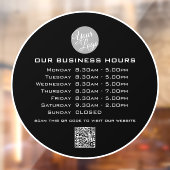 Voeg uw logo-tekst QR-code openingsuren voor bedri Raamsticker (Vel 2)