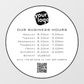 Voeg uw logo-tekst QR-code openingsuren voor bedri Raamsticker (Vel)