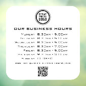 Voeg uw logo-tekst QR-code Zakelijke openingstijde Raamsticker (Vel 3)