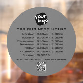 Voeg uw logo-tekst QR-code Zakelijke openingstijde Raamsticker (Vel 2)