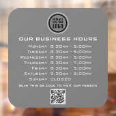 Voeg uw logo-tekst QR-code Zakelijke openingstijde Raamsticker (Vel 2)