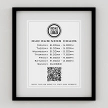 Voeg Uw Logo Tekst QR Code Zakelijke Openingsuren