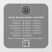 Voeg uw logo-tekst QR-code Zakelijke openingsuren  Raamsticker (Vel)