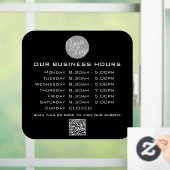 Voeg uw logo-tekst QR-code Zakelijke openingsuren  Raamsticker (Huis)
