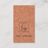 VOEG UW LOGO TERRACOTTA R RUSTIC TERRAZZO TEXTURE  VISITEKAARTJE (Voorkant)