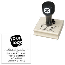 Voeg uw Logo toe aan een eenvoudige, elegante zake Rubberstempel