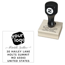Voeg uw Logo toe aan een eenvoudige, elegante zake Rubberstempel