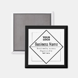 Voeg Uw Logo Toe Aanpasbare Sjabloon Magneet