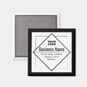 Voeg Uw Logo Toe Aanpasbare Sjabloon Magneet