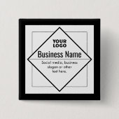 Voeg uw logo toe Aanpasbare sjabloon Vierkante Button 5,1 Cm (Voorkant)