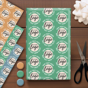 Voeg uw logo toe Bedrijf met tekst rond logo Inpakpapier Vel