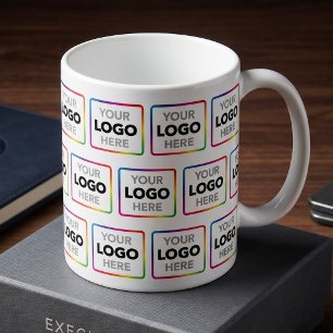 Voeg uw logo toe Bedrijfsreclame mok - Logo patroo