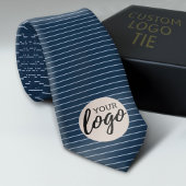 Voeg uw Logo toe - Business Modern - Blue Pinstrip Stropdas