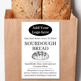Voeg Uw Logo Toe Cottage Bakkerij Productlabel SD- Voedselcontainer Etiket