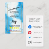 VOEG UW LOGO toe dank u bestelling insert blauw wa Visitekaartje (Voorkant / Achterkant)