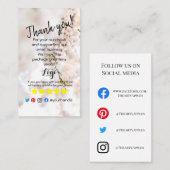 VOEG UW LOGO toe dank u bestelt insert roze bloese Visitekaartje (Voorkant / Achterkant)