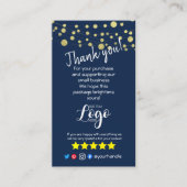 VOEG UW LOGO toe dank u de bestelling met blauw go Visitekaartje (Voorkant)