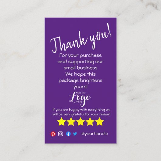 VOEG UW LOGO toe dank u de inlegkaart van uw beste Visitekaartje (Voorkant)