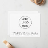 Voeg uw Logo toe Dank u de Vaste Kaart van de Nota Notitiekaartje (Voorkant / Achterkant in situ)