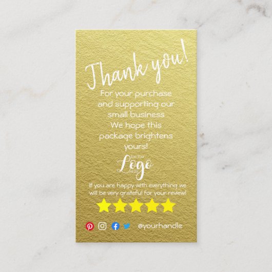 VOEG UW LOGO toe dank u het nummer van uw bestelli Visitekaartje (Voorkant)