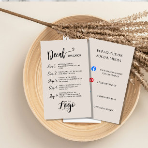 Voeg uw Logo toe – Decal Application Care Kaarten Visitekaartje