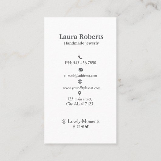 Voeg uw logo toe die vertoningsvisitekaartje verdi visitekaartje (Achterkant)