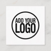 Voeg Uw Logo Toe Eenvoudig Minimalistisch Bewerkba Vierkante Visitekaartje (Voorkant)