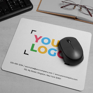 Voeg uw logo toe Eenvoudig wit promotiemateriaal v Muismat